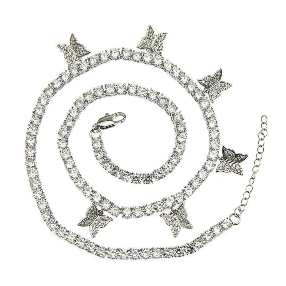 4mm Butterfly Tennis Necklace
