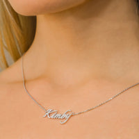 Womens Custom S925 Moissanite Diamond Nameplate Necklace