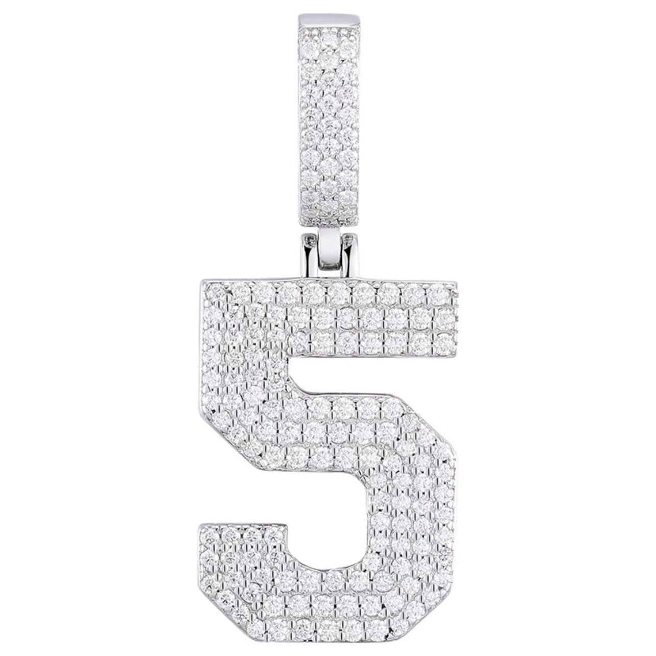 Moissanite Arabic Number Pendant