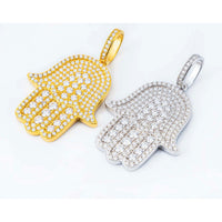 VVS Moissanite Iced Out Hamsa Pendant