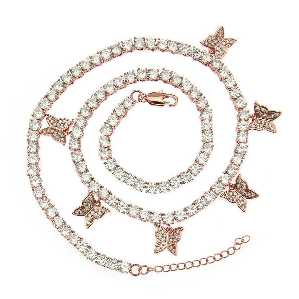 4mm Butterfly Tennis Necklace