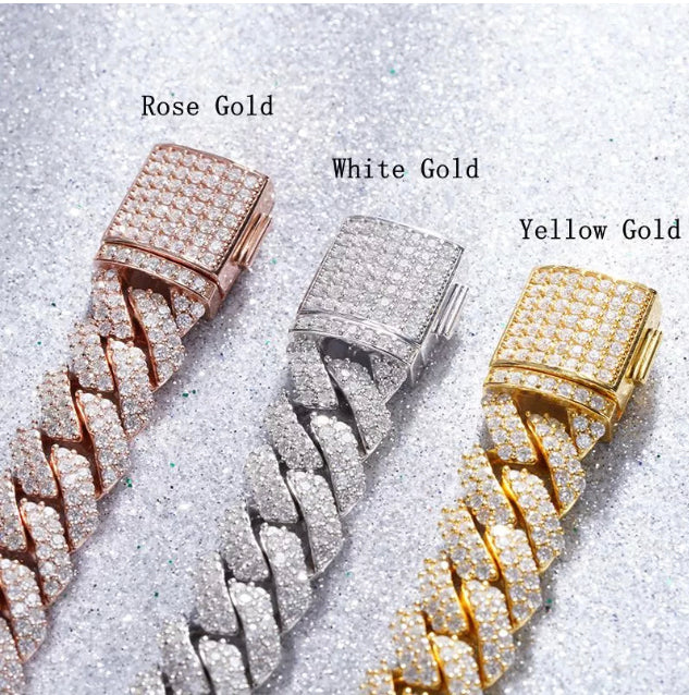 Diamond Prong Link Bracelet 15mm