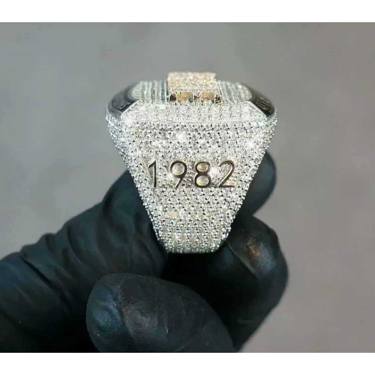 CUSTOM DIAMOND CHAMPIONSHIP RING-CZ & MOISSANITE