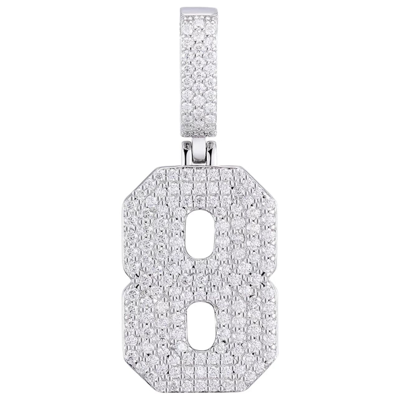 Moissanite Arabic Number Pendant
